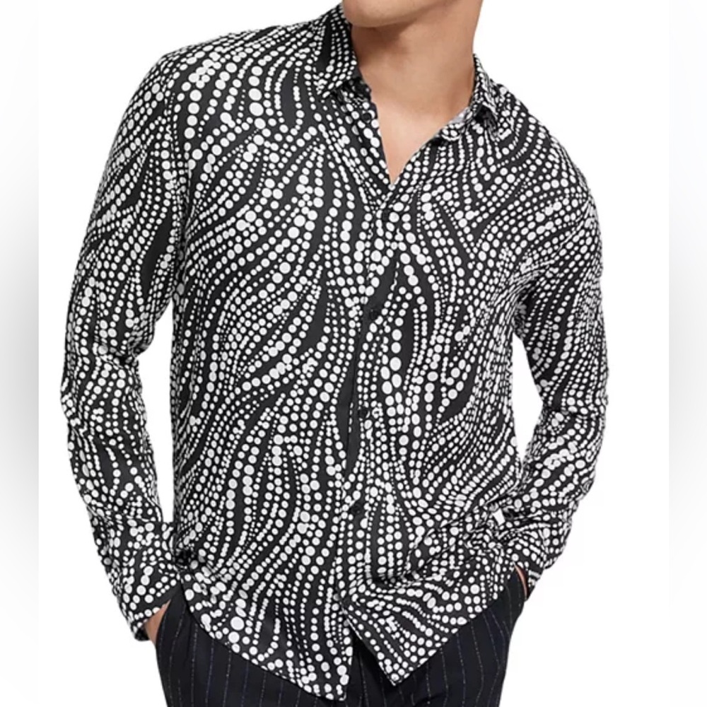 The Kooples Black and White Casual Button Down Shirt